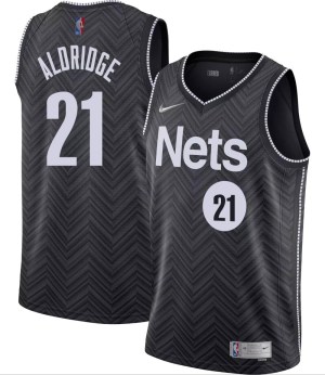 Brooklyn Nets Swingman Black LaMarcus Aldridge 2020/21 Jersey - Earned Edition - Men's