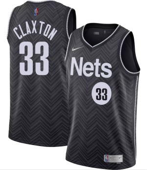 Brooklyn Nets Swingman Black Nic Claxton 2020/21 Jersey - Earned Edition - Men's
