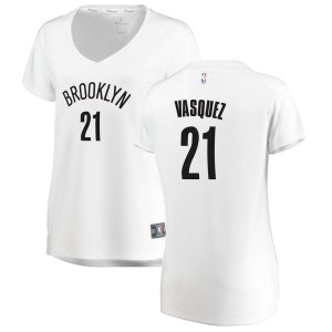 Brooklyn Nets White Greivis Vasquez Fast Break Jersey - Association Edition - Women's