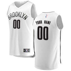 Brooklyn Nets Fast Break White Custom Jersey - Association Edition - Men's
