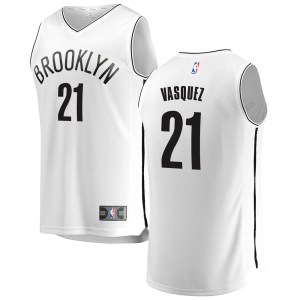 Brooklyn Nets White Greivis Vasquez Fast Break Jersey - Association Edition - Men's