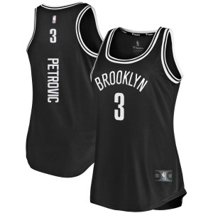 Brooklyn Nets Fast Break Black Drazen Petrovic Tank Jersey - Icon Edition - Women's