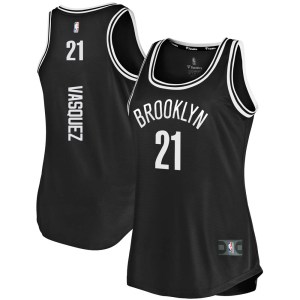 Brooklyn Nets Fast Break Black Greivis Vasquez Tank Jersey - Icon Edition - Women's