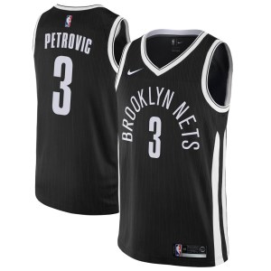 Brooklyn Nets Swingman Black Drazen Petrovic Jersey - City Edition - Youth