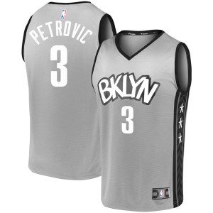 Brooklyn Nets Fast Break Gray Drazen Petrovic 2019/20 Jersey - Statement Edition - Men's