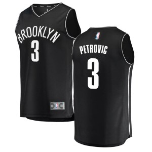 Brooklyn Nets Black Drazen Petrovic Fast Break Jersey - Icon Edition - Men's