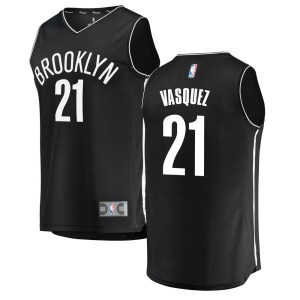 Brooklyn Nets Black Greivis Vasquez Fast Break Jersey - Icon Edition - Men's