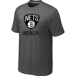Brooklyn Nets Dark Grey Big & Tall Primary Logo T-Shirt - - Men's