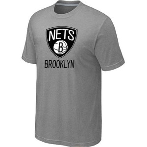 Brooklyn Nets Grey Big & Tall Primary Logo T-Shirt - - Men's