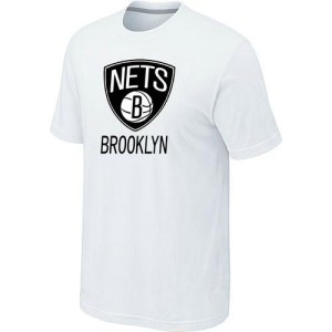 Brooklyn Nets White Big & Tall Primary Logo T-Shirt - - Men's