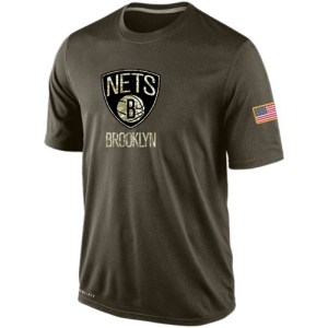 Brooklyn Nets Olive Salute To Service KO Performance Dri-FIT T-Shirt - Men's