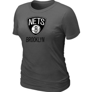 Brooklyn Nets Dark Grey Big & Tall Primary Logo T-Shirt - - Women's