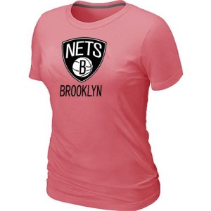 Brooklyn Nets Pink Big & Tall Primary Logo T-Shirt - - Women's