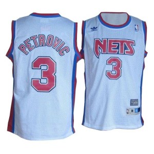 Brooklyn Nets Authentic White Drazen Petrovic Throwback Jersey - Men's