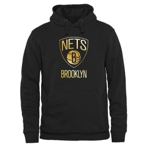 Brooklyn Nets Gold Collection Pullover Hoodie - Black - Men's
