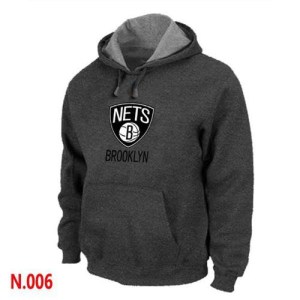 Brooklyn Nets Dark Grey Pullover Hoodie - - Men's